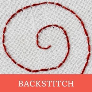 Backstitch hand embroidery