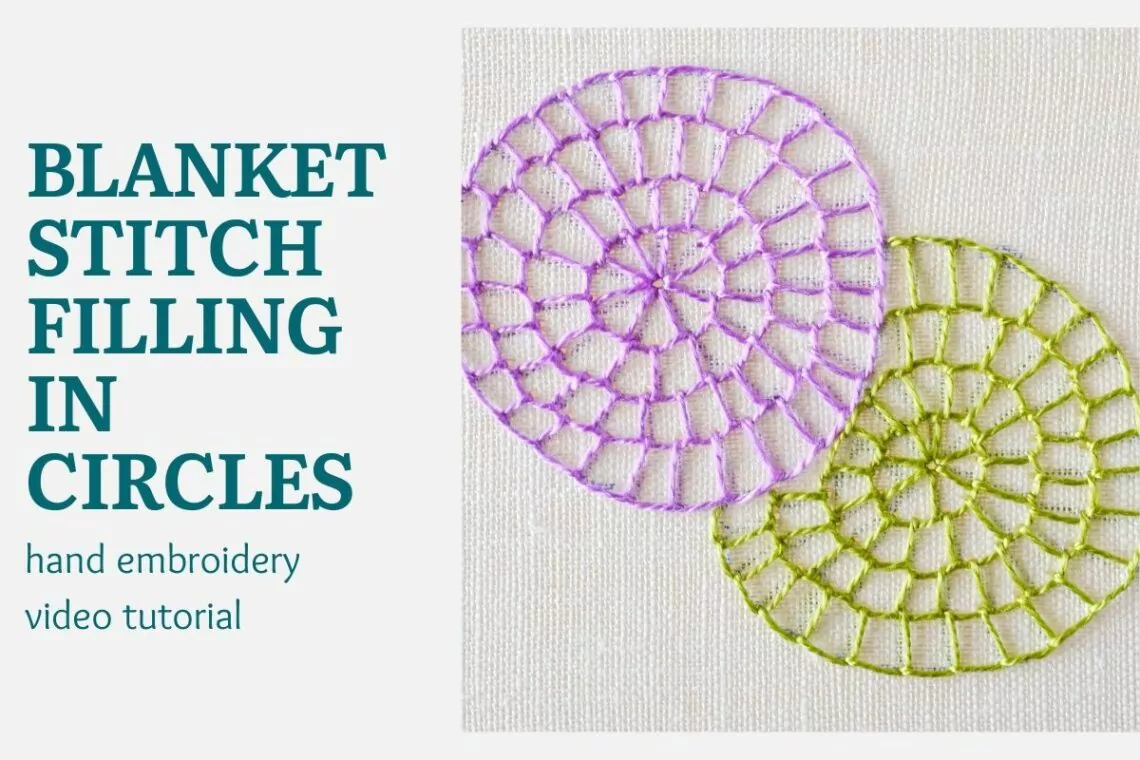 Blanket stitch filling in circles - hand embroidery video tutorial