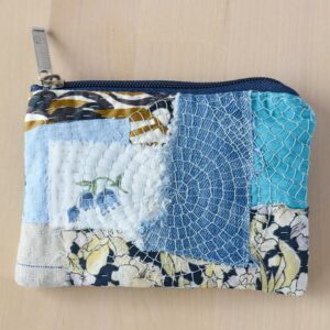 Hand embroidered zipper pouch