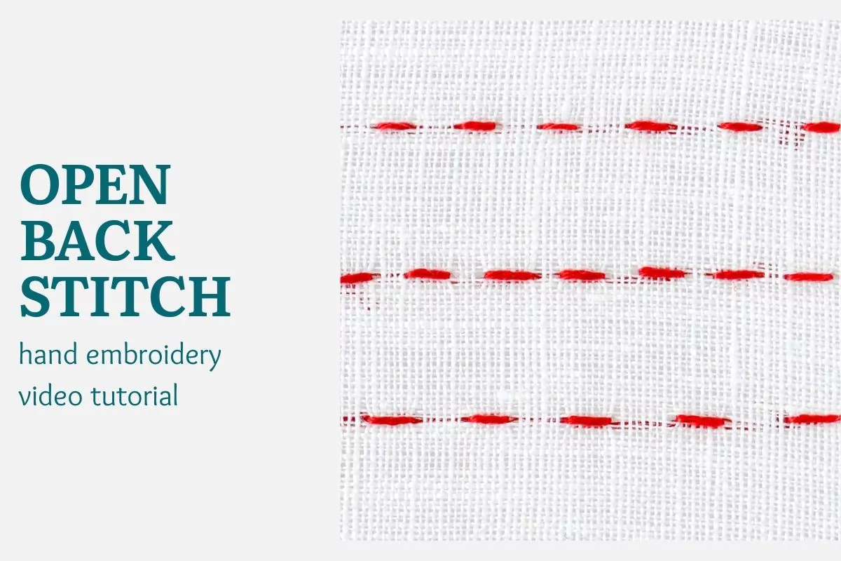 Open backstitch video tutorial - hand embroidery stitches