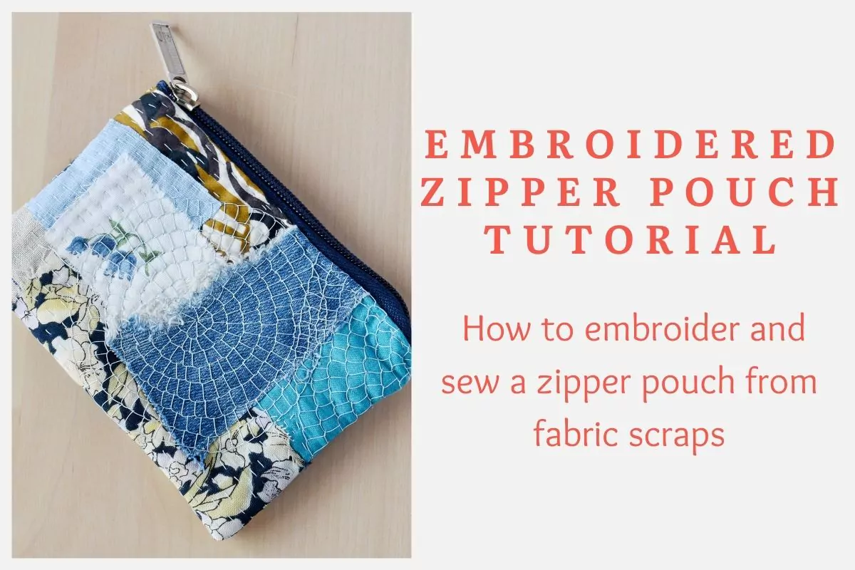 Add a custom zipper to your embroidered pouch for a unique look