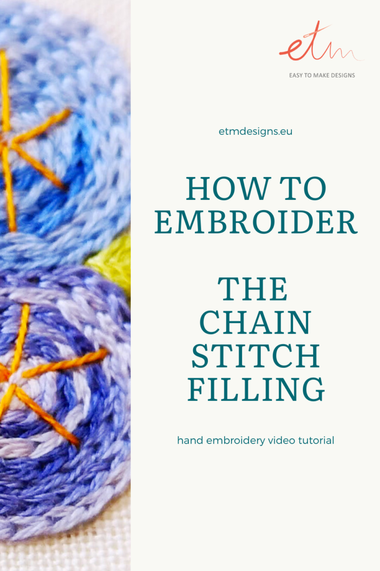 How to embroider chain stitch filling video tutorial