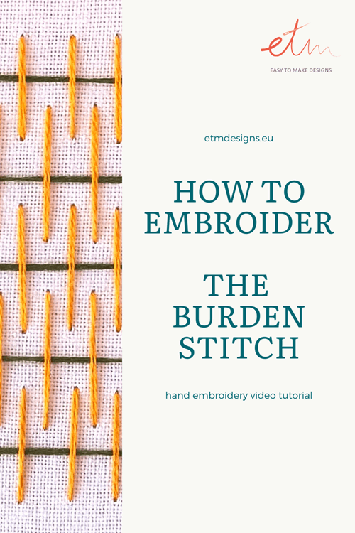 Burden stitch video tutorial PIN