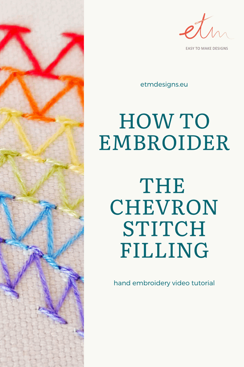 Chevron stitch filling video tutorial PIN