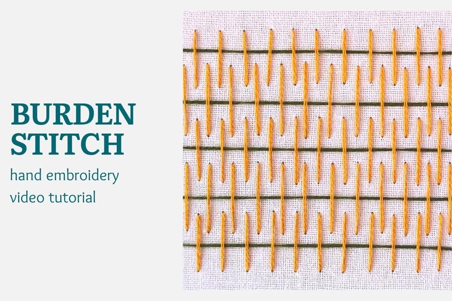 Burden stitch hand embroidery video tutorial