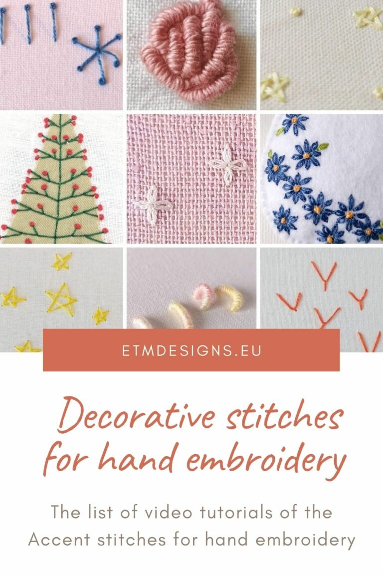 Decorative stitches for hand embroidery