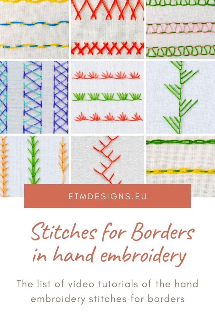 Stitches for borders in hand embroidery