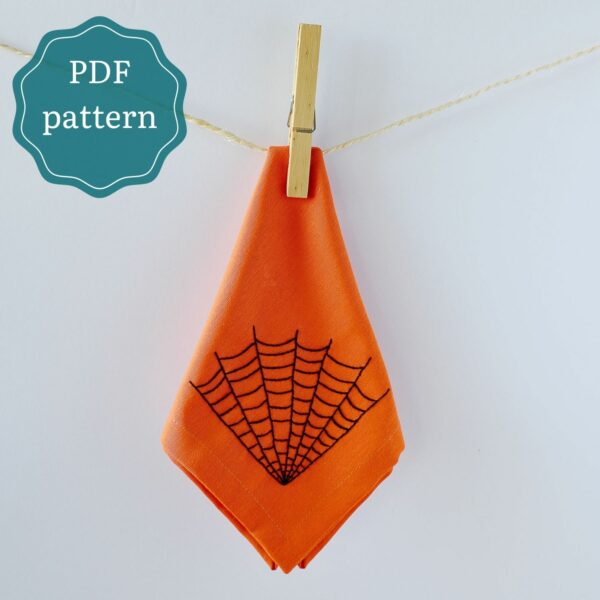 Halloween cobweb hand embroidery pdf pattern