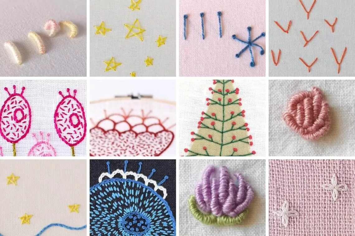 Decorative stitches for hand embroidery