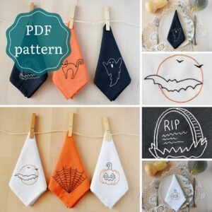 Bundle of 6 halloween embroidery pdf patterns