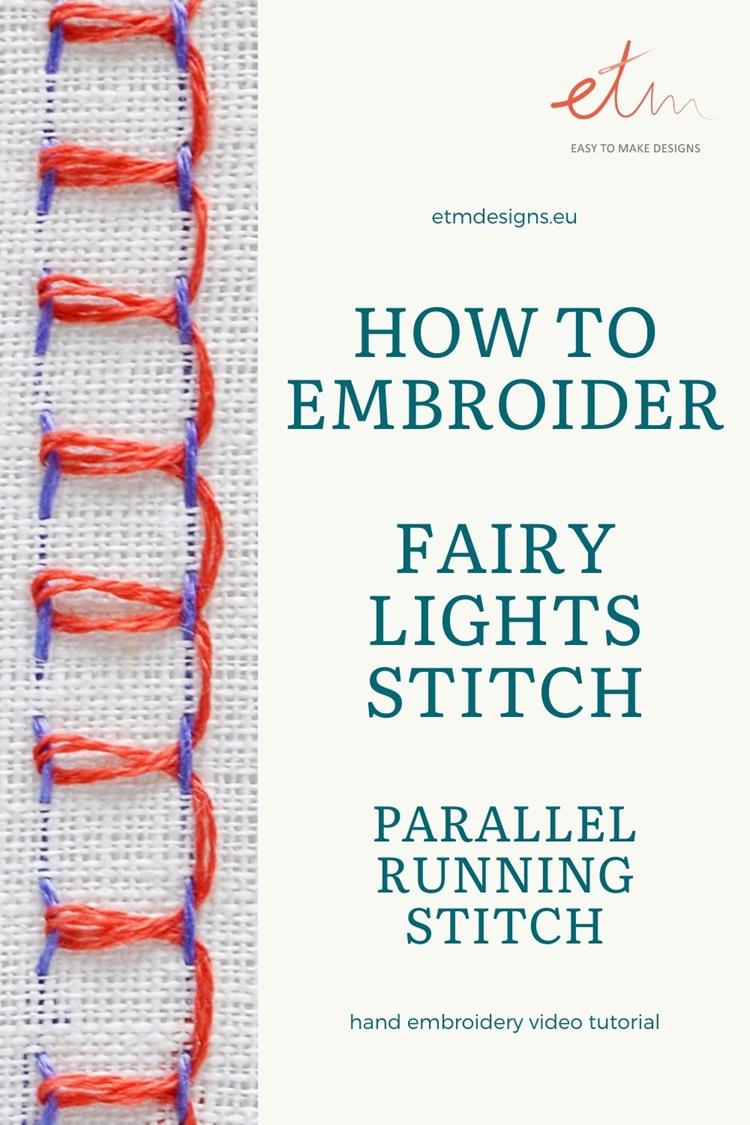 Fairy lights stitch hand embroidery video tutorial