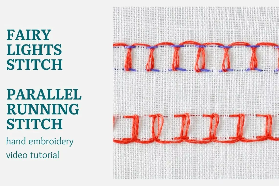 Fairy lights stitch video tutorial - parallel running stitch