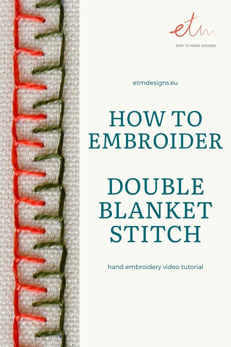 Double blanket stitch video tutorial