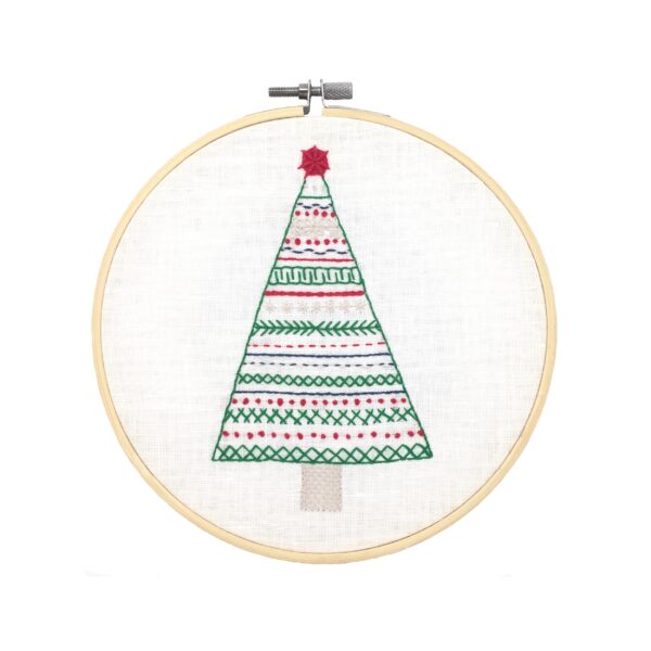 Christmas tree with a star embroidery pdf pattern