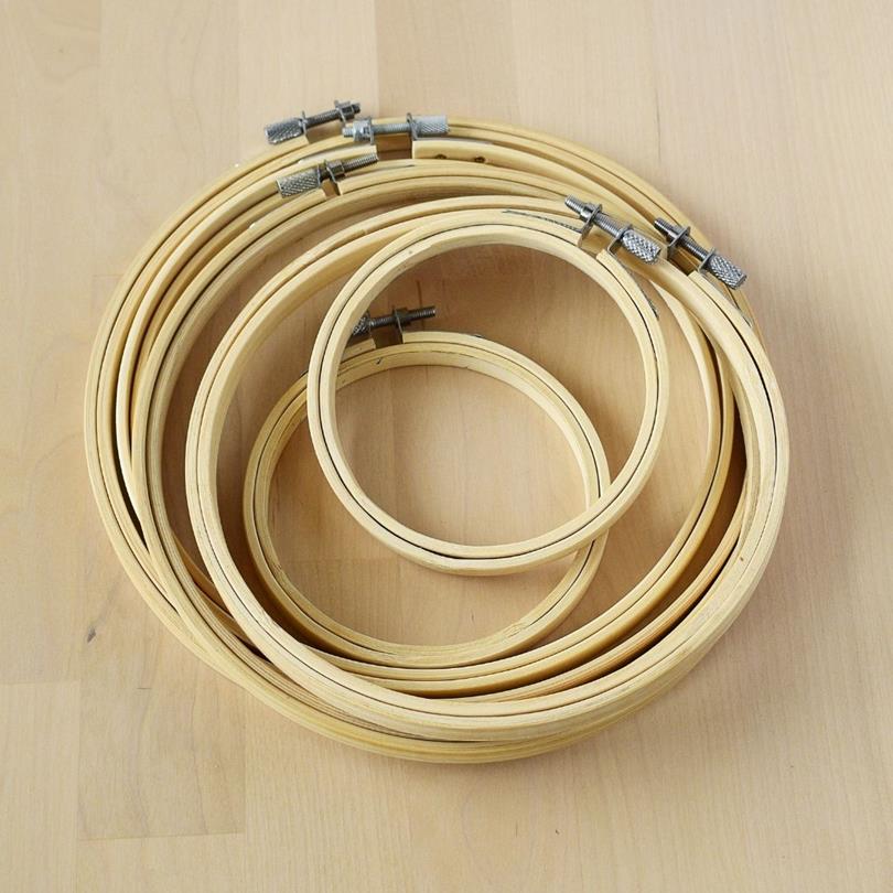 Bamboo embroidery hoops with screw tension